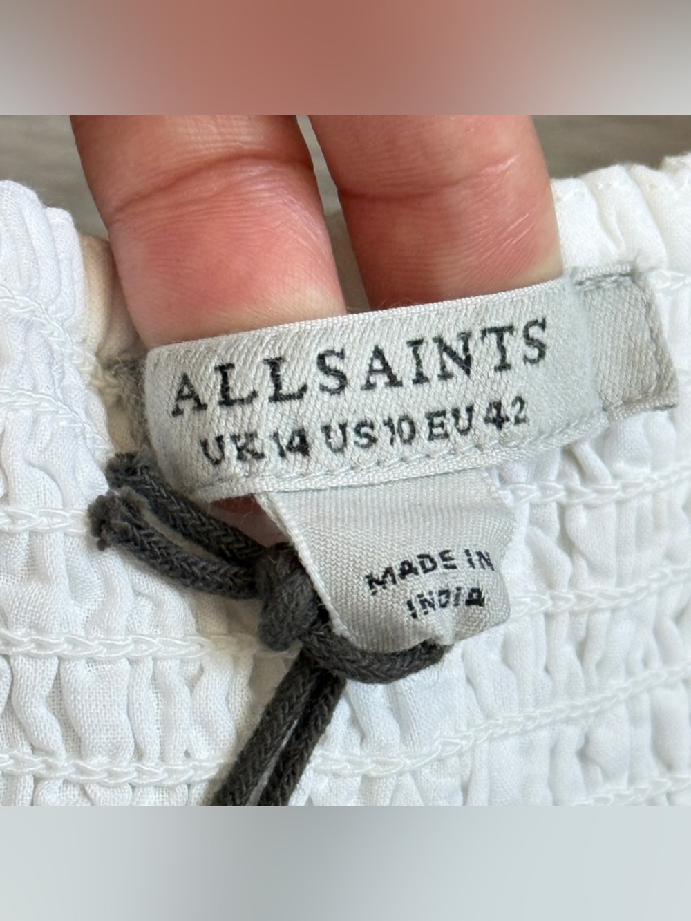 AllSaints Mala Broderie Dress Chalk White Size US 10 / UK 14 NWT - Picture 11 of 13